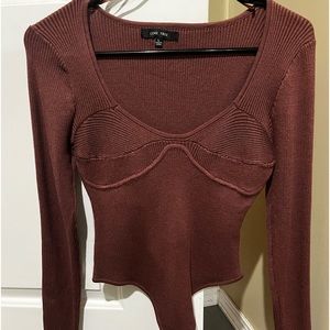 Love Tree Ribbed Body Suit Never worn~Size Large~Maroon~Dark pink color